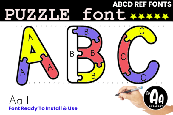 Alphabet Letters Puzzles Font