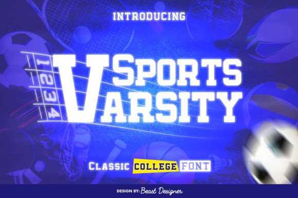 Sports Varsity Font for Web Design