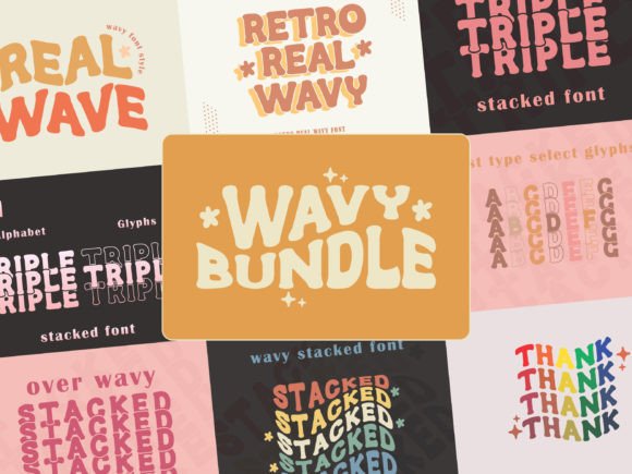 Wavy Stacked Font for Creative Projects